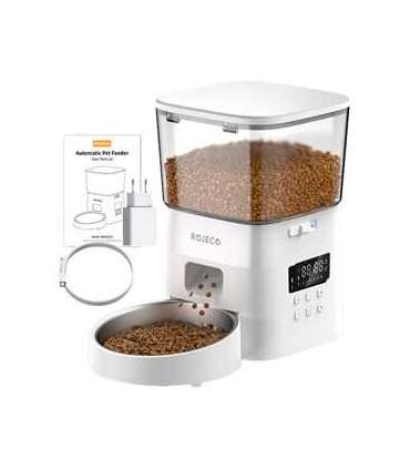 Rojeco 2L Automatic Pet Feeder Button Version (White)