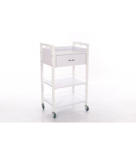 Salon trolley with 2 shelves and a scarf