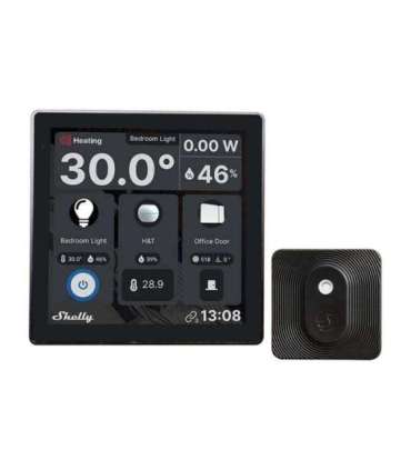 Shelly Wall Display WiFi/BLU (Black) + BLU H&T (Black) Set
