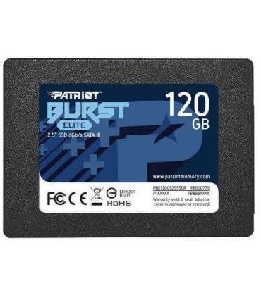 SSD|PATRIOT|Burst Elite|120GB|SATA 3.0|3D NAND|Write speed 320 MBytes/sec|Read speed 450 MBytes/sec|2,5"|TBW 50 TB|PBE120GS25SSD