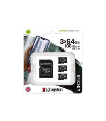 MEMORY MICRO SDXC 64GB UHS-I/3PACK SDCS2/64GB-3P1A KINGSTON
