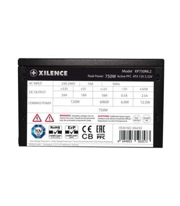 Power Supply|XILENCE|750 Watts|Efficiency 80 PLUS|PFC Active|XN430