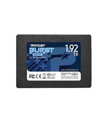 SSD|PATRIOT|Burst Elite|1.92TB|SATA 3.0|3D NAND|Write speed 320 MBytes/sec|Read speed 450 MBytes/sec|2,5"|TBW 800 TB|PBE192TS25S