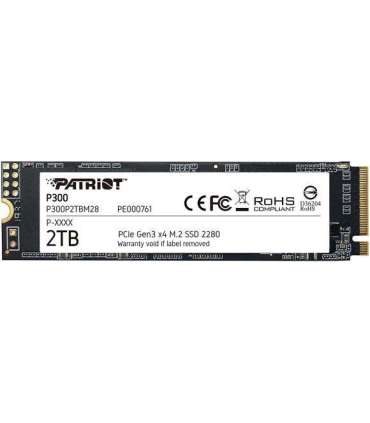 SSD|PATRIOT|P300|2TB|M.2|PCIE|NVMe|QLC|Write speed 1650 MBytes/sec|Read speed 2100 MBytes/sec|3.8mm|TBW 960 TB|P300P2TBM28