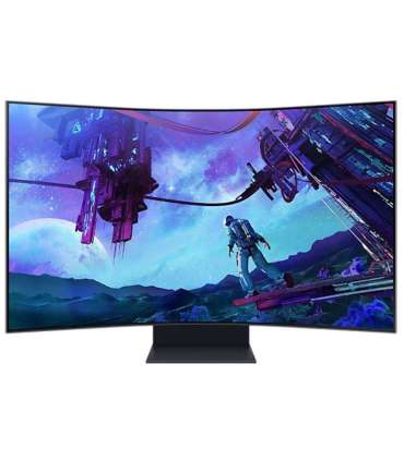LCD Monitor|SAMSUNG|55"|Gaming/Curved|Panel VA|3840x2160|16:9|165Hz|Matte|1 ms|Speakers|Pivot|Height adjustable|Tilt|Colour Blac