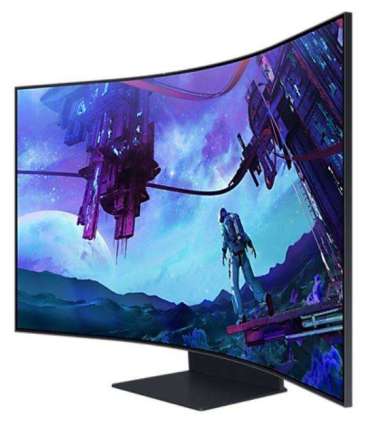LCD Monitor|SAMSUNG|55"|Gaming/Curved|Panel VA|3840x2160|16:9|165Hz|Matte|1 ms|Speakers|Pivot|Height adjustable|Tilt|Colour Blac