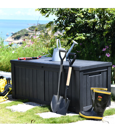 Säilituskast PRAIA 143x67,5x60,5cm/450L, must plastik