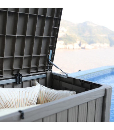 Säilituskast PRAIA 143x67,5x60,5cm/450L, must plastik