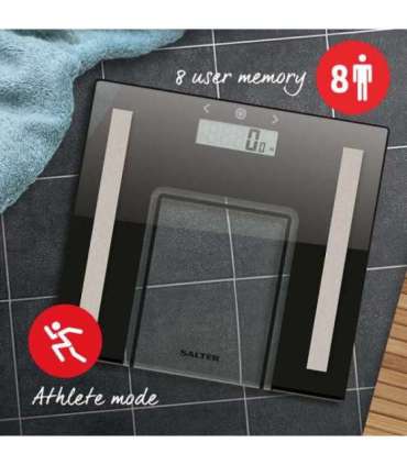 Salter 9128 BK3R Electronic Body Analyser Scale - Black