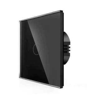 Spring One Gang, One Way Touch Switch, Glass Black