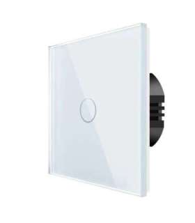 Spring One Gang, One Way Touch Switch, Glass White
