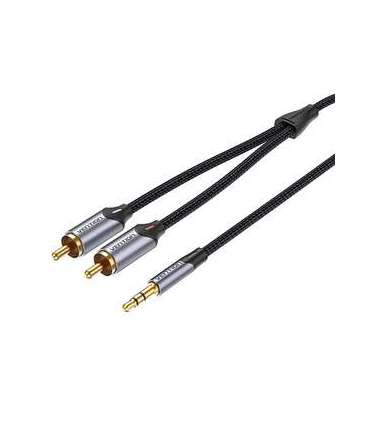 Cable Audio 2xRCA to 3.5mm Vention BCNBK 8m (grey)