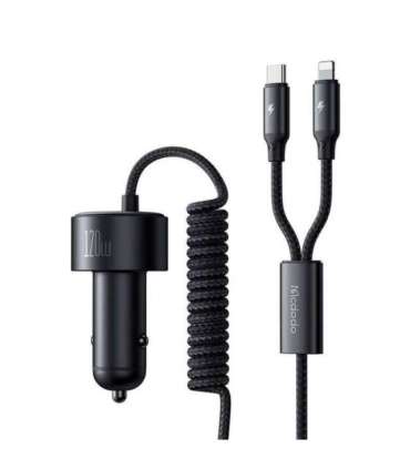 Mcdodo CC-0370 car charger, USB-C, Lightning, 120W, retractable cables