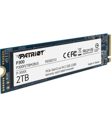 SSD|PATRIOT|P300|2TB|M.2|PCIE|NVMe|QLC|Write speed 1650 MBytes/sec|Read speed 2100 MBytes/sec|3.8mm|TBW 960 TB|P300P2TBM28