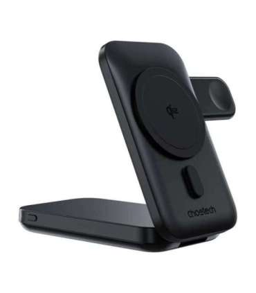 3in1 Mag Charger Holder Choetech B750 10000mAh Qi2 (Black)
