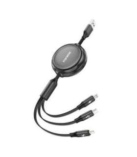 3w1 Foneng X113 1.1M Czarny Cable