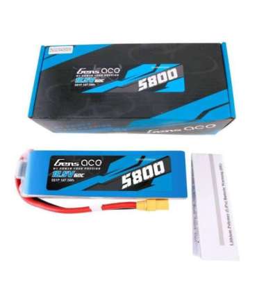 Gens ace 5800mAh 60C 18.5V 5S1P Lipo Battery Pack with XT90 plug