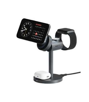 Wireless charger MagFusion 3 in 1 Aukey LC-MC311, 15W Qi2 (gray)