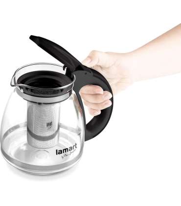 Klaaskann teesõelaga Lamart LT7027, must sang