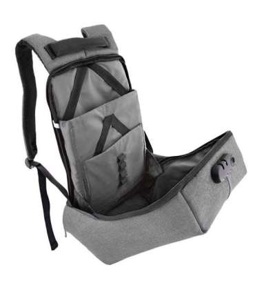 Tellur 15.6 Notebook Backpack Antitheft V2, USB Port, Gray