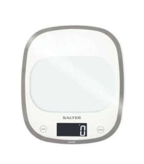 Salter 1050 WHDR White Curve Glass Electronic Digital Kitchen Scales