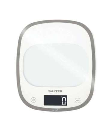 Salter 1050 WHDR White Curve Glass Electronic Digital Kitchen Scales