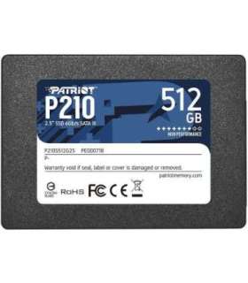 SSD|PATRIOT|P210|512GB|SATA 3.0|Write speed 430 MBytes/sec|Read speed 520 MBytes/sec|2,5"|TBW 240 TB|P210S512G25