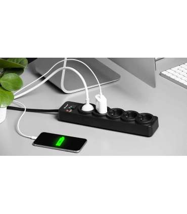 Tracer 46976 PowerGuard 1.8m Black (5 Outlets)