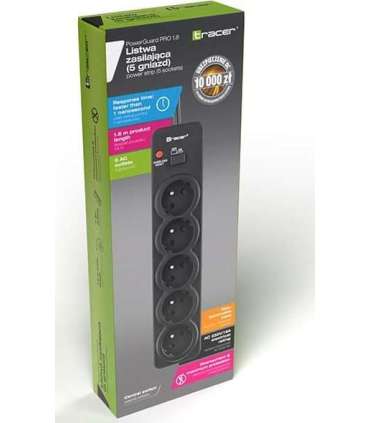 Tracer 46976 PowerGuard 1.8m Black (5 Outlets)
