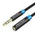 Cable Audio Braided 3.5mm male-female Vention VAB-B06-B150-M 1,5m Black