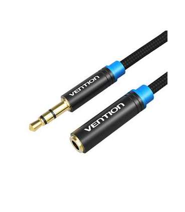 Cable Audio Braided 3.5mm male-female Vention VAB-B06-B150-M 1,5m Black