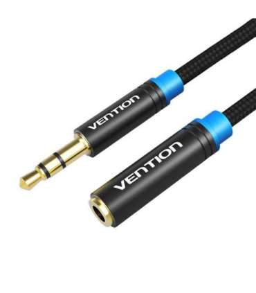 Cable Audio Braided 3.5mm male-female Vention VAB-B06-B150-M 1,5m Black