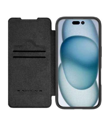 Etui Nillkin Qin Prop Leather iPhone 16 (czarny)