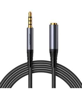 Joyroom SY-A09 AUX extension cable 3.5mm mini jack female to 3.5mm mini jack male, braided, 1.2m (black)