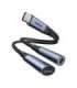 2-in-1 Audio adapter Joyroom SY-C02 Type-C to 3.5mm + Type-C (black)