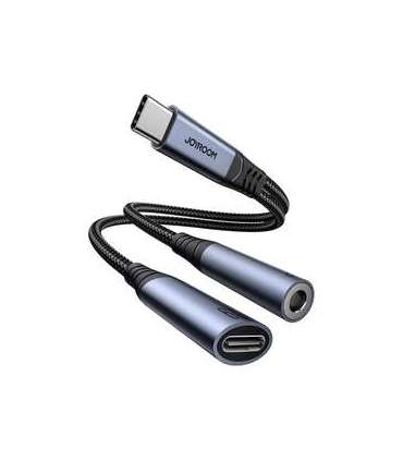 2-in-1 Audio adapter Joyroom SY-C02 Type-C to 3.5mm + Type-C (black)