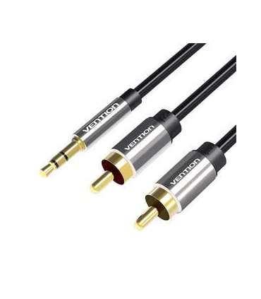 Cable Audio 2xRCA to 3.5mm Vention BCFBD 0.5m (black)