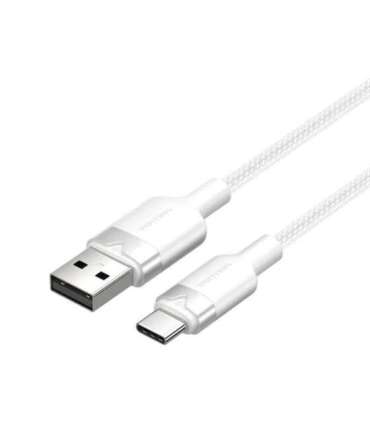 USB 2.0 A to USB-C 3A cable Vention CTNWF 1M (white)