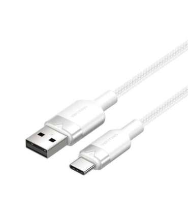 USB 2.0 A to USB-C 3A cable Vention CTNWH 2M (white)