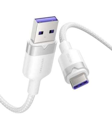 USB 2.0 A to USB-C 6A Vention CTOWF 1M cable (white)
