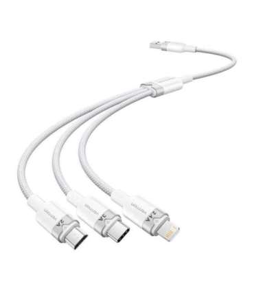 USB 2.0 A to 3in1 3A cable Vention CTPWG 1.5M (white)