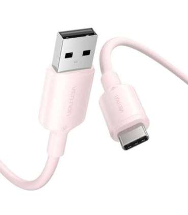 USB 2.0 A to USB-C 3A cable Vention CTQPF 1M (pink)