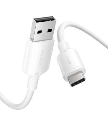 USB 2.0 A to USB-C 3A cable Vention CTQWF 1M (white)