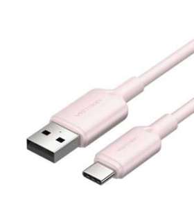 USB 2.0 A to USB-C 3A cable Vention CTQPH 2M (pink)