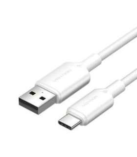 USB 2.0 A to USB-C 3A cable Vention CTQWH 2M (white)