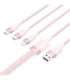 USB 2.0 A to 3-in-1 6A cable Vention CTRPG 1.5M (pink)