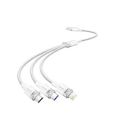 USB 2.0 A to 3-in-1 6A cable Vention CTRWG 1.5M (white)