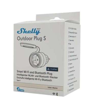 Shelly Plug S MTR Gen3 IP44 12A smart outdoor outlet