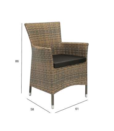 Tool WICKER-1 61x58xH86cm, cappuccino