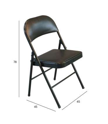 Складной стул PIKNIK 47,5x49xH79cм, чёрный кожзаменитель